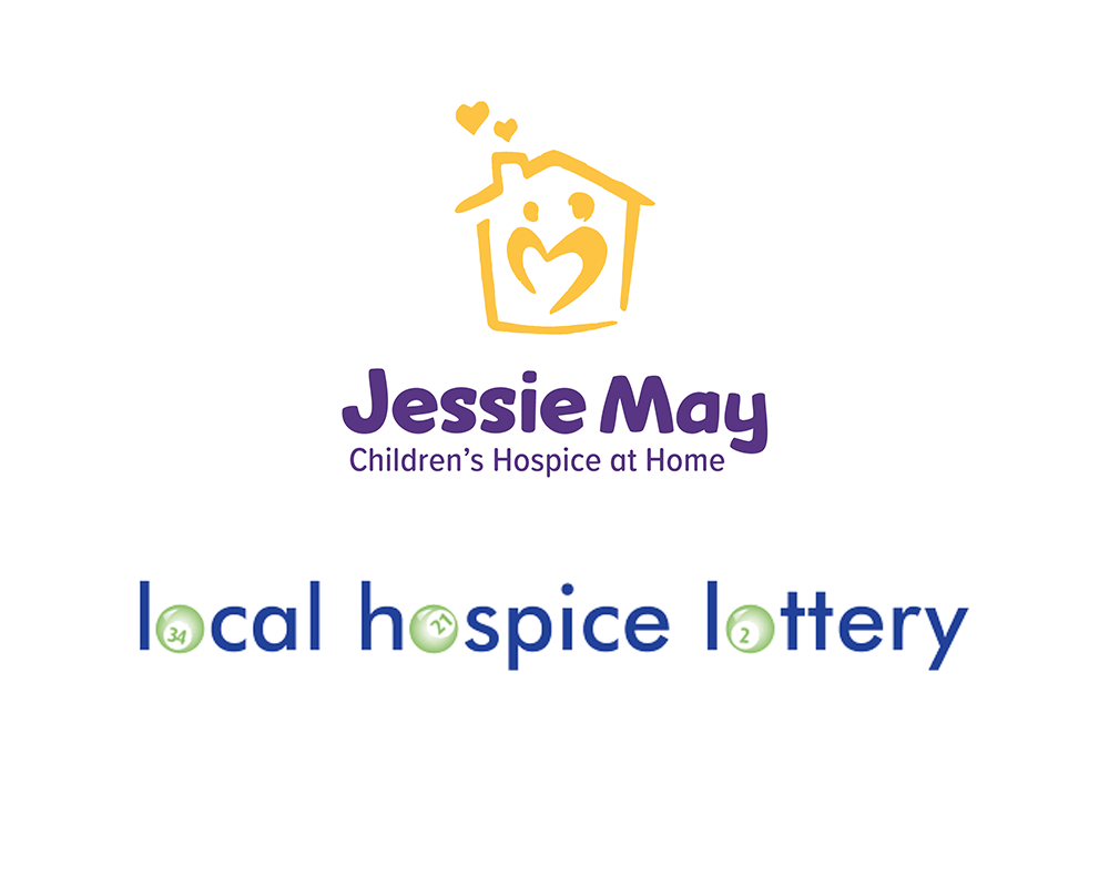 Jessie May and Local Hospice Lottery logos