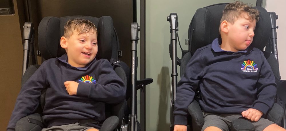 Louis and Albie Start School